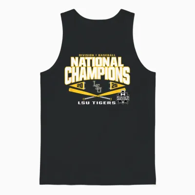 Lsu Tigers Baseball National Champs '25 College World Series Unisex Tank Top - Black