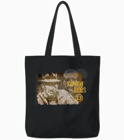 Lucasfilm Indiana Jones Vintage Map and Skull Tote Bags - Black