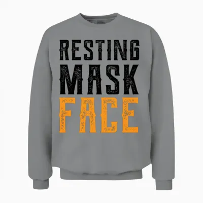 Resting Mask Face Funny Mask Funny Mask Funny Unisex Sweatshirt - Sport Grey