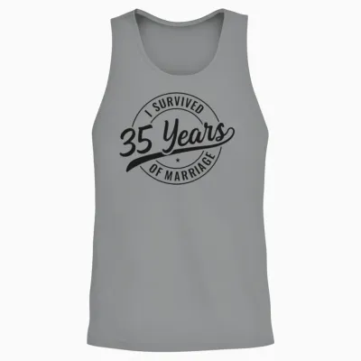 35 Years Marriage, Funny 35th Wedding Anniversary Unisex Tank Top - Sport Grey