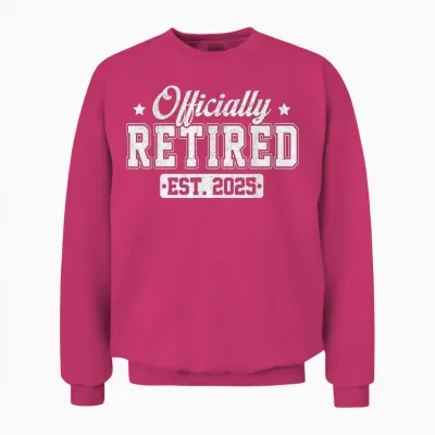 Vintage Officially Retired 2025 Funny Retirement 2025 Humor Unisex Sweatshirt - Heliconia