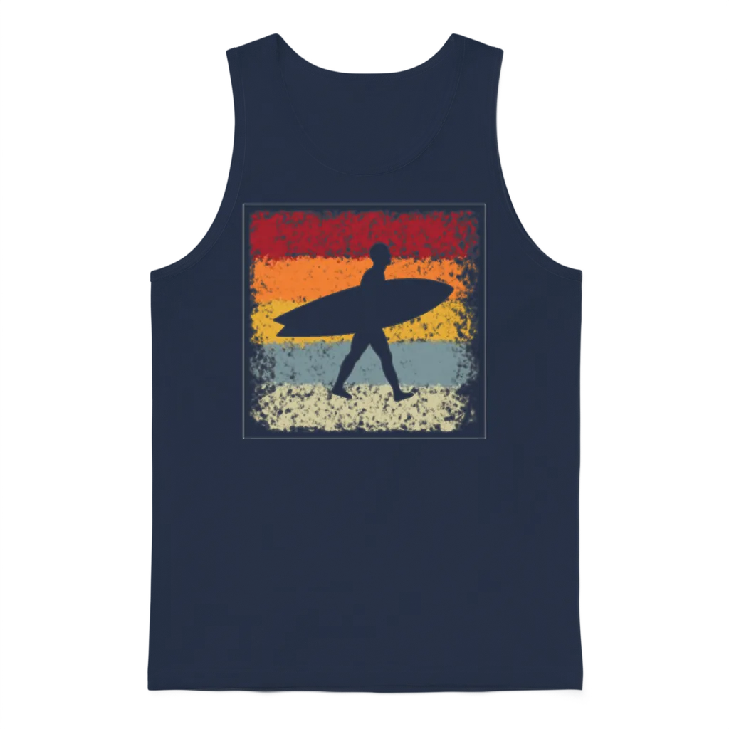 Surfer Retro Unisex Tank Top - Navy