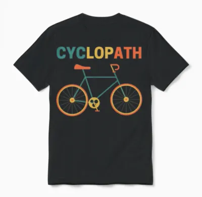Funny Cyclopath Cycling Unisex T-Shirt - Black