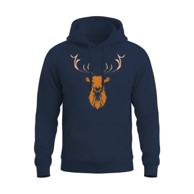 Deer Head Deer Antlers Deer Antlers Unisex Hoodie - Navy