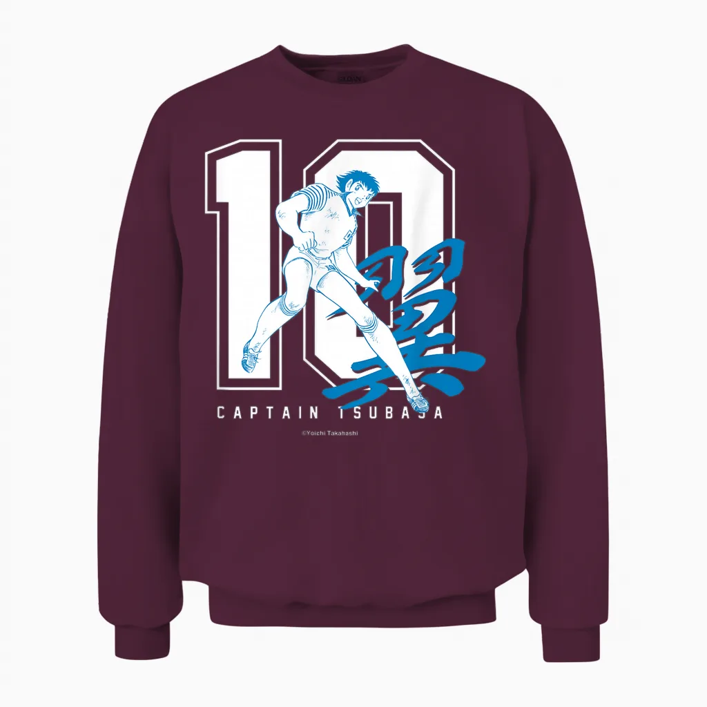 Captain Tsubasa Tsubasa Ozora(nummer 10) (c) Yoichi Takahashi Unisex Sweatshirt in Maroon