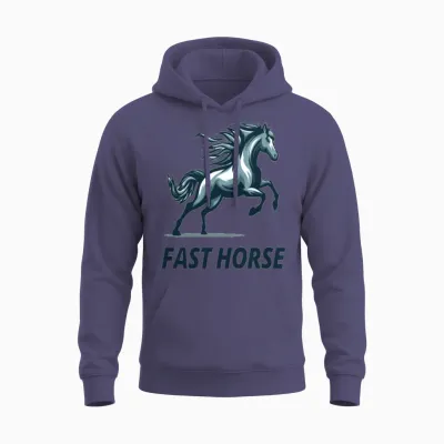 Fast Horse Unisex Hoodie - Heather Sport Dark Navy