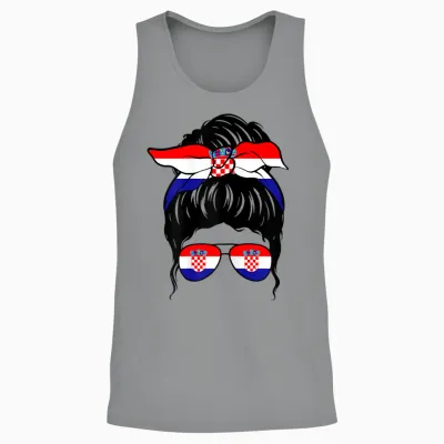 Kroatisches Mädchen Kroatien Kroatische Flagge Stolze Kroatische Frau Unisex Tank Top - Sport Grey