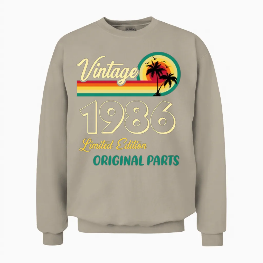 Vintage 1986 Limited Edition Original Parts Unisex Sweatshirt in Sand
