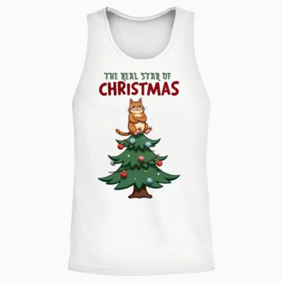 Real Star Funny Christmas Unisex Tank Top - White