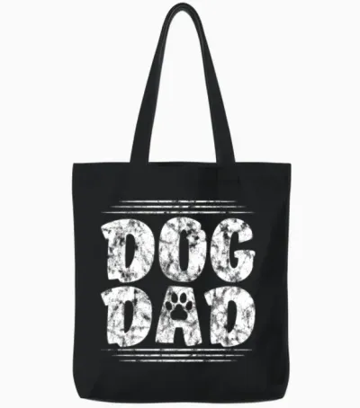 Dog Dad Tote Bags - Black