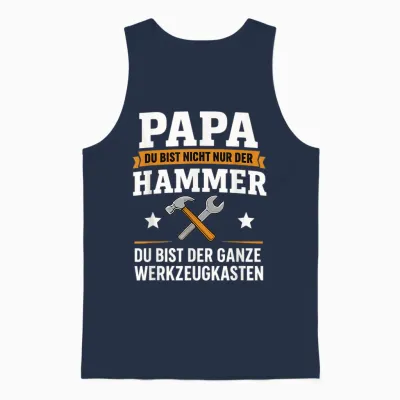 Papa Du Bist Der Hammer Ganze Werkzeugkasten Vatertag Unisex Tank Top - Navy