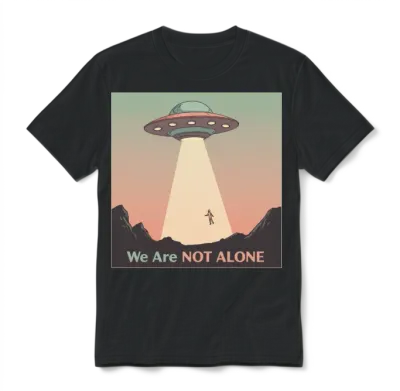 Retro Ufo Encounter Unisex T-Shirt - Black