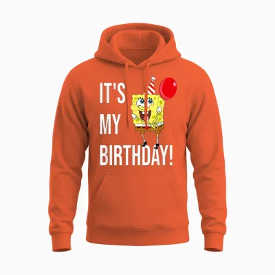 Mademark X Spongebob Squarepants - Spongebob - It's My Birthday! Unisex Hoodie - Orange