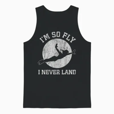 Disney Peter Pan So Fly Moon Silhouette Unisex Tank Top - Black