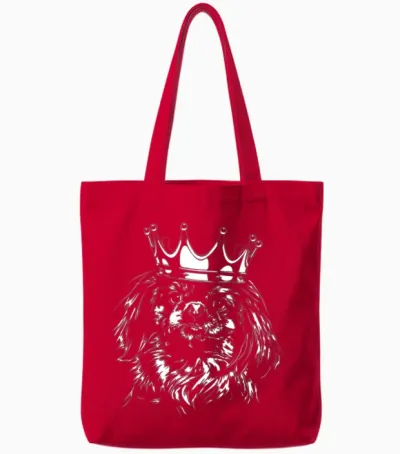 Funny Pekingese Dog Crown Dog Mom Tote Bags - Red