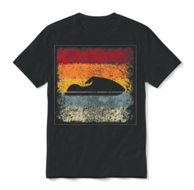 Jetski Retro Unisex T-Shirt - Black