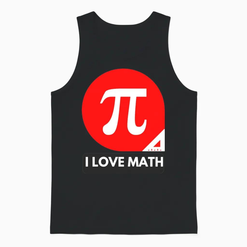 I Love Math Unisex Tank Top in Black