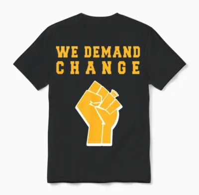 We Demand Change - Purple and Gold - Blm Unisex T-Shirt - Black