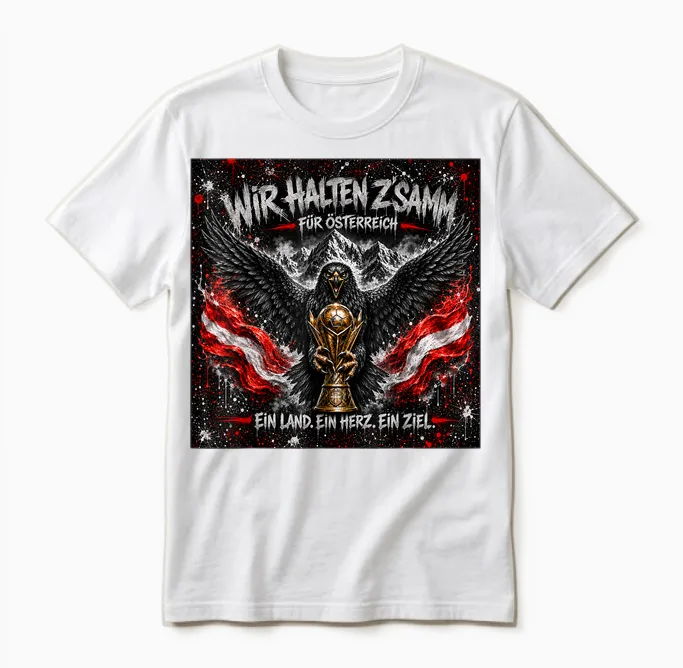 Wir Halten Z´samm Für österreich Ein Land Ein Herz Ein Ziel Unisex T-Shirt in White