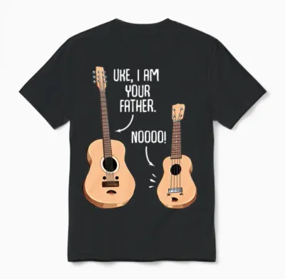 Uke I Am Your Father Noo Funny Music Guitar Lover Unisex T-Shirt - Black