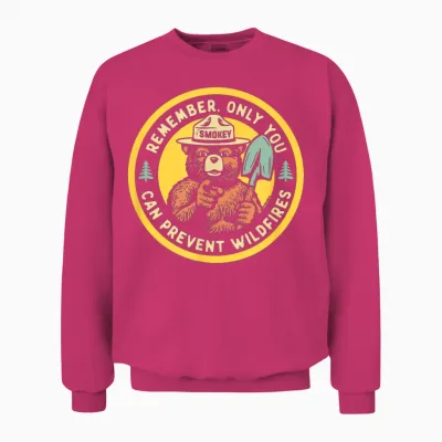 Remember Only You Can Prevent Wildfires Pointing Smokey Bear Unisex Sweatshirt - Heliconia