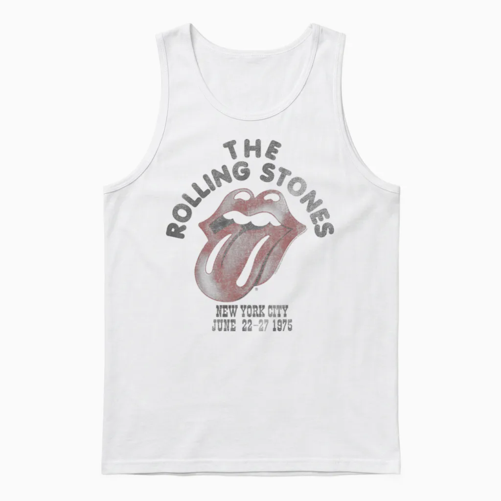 Official the Rolling Stones Nyc 75 White for Vintage Fans Unisex Tank Top in White