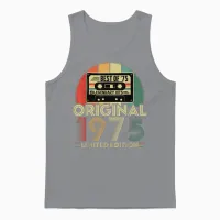 Original 1975 Vintage Birthday 50 Years for Men Women T-Shirt, Black, S Unisex Tank Top in Sport Grey - 1