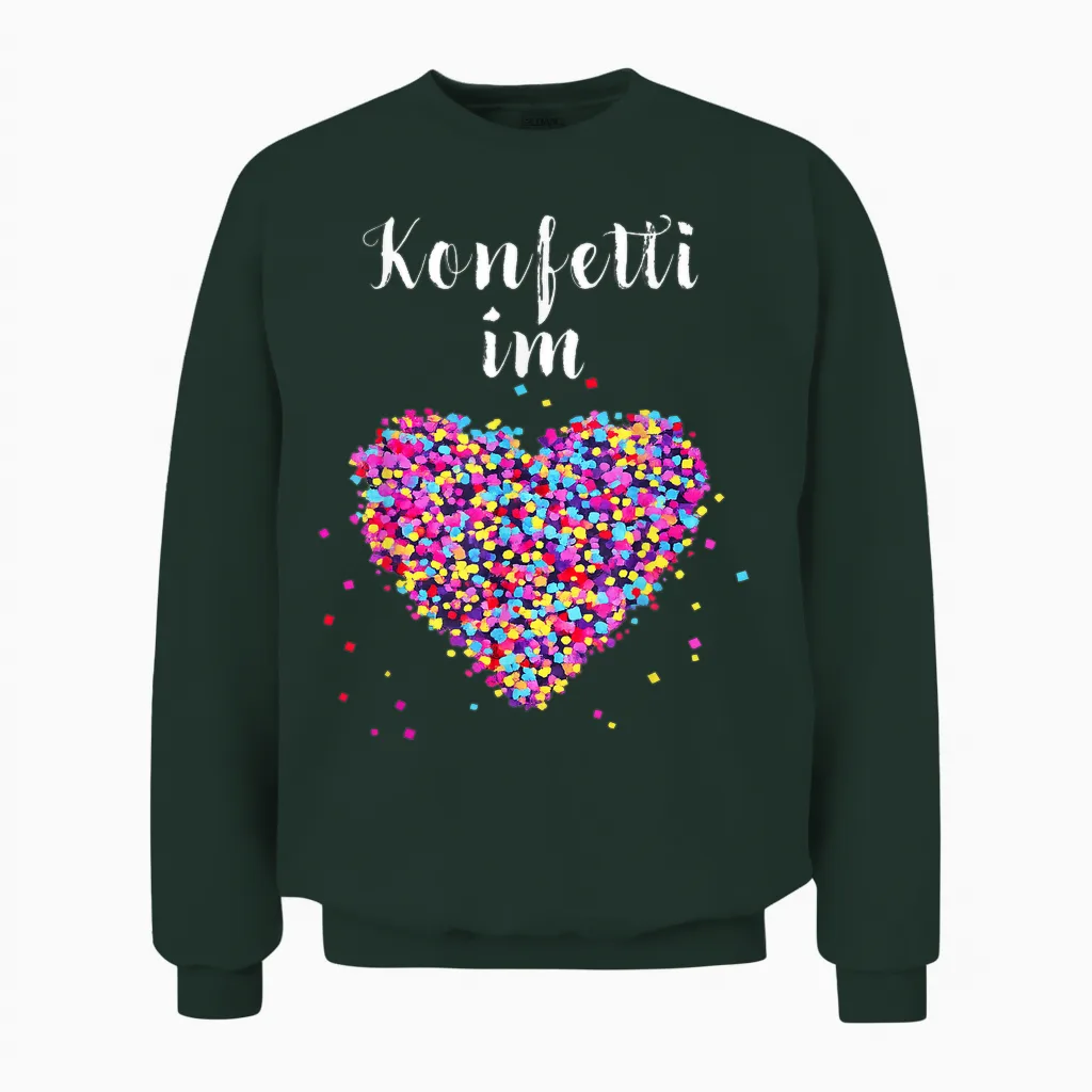 Confetti in Heart Fancy Dress Carnival Confetti Costume Outfit Unisex Sweatshirt in Forest
