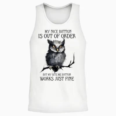 Owl Bite Me Unisex Tank Top - White