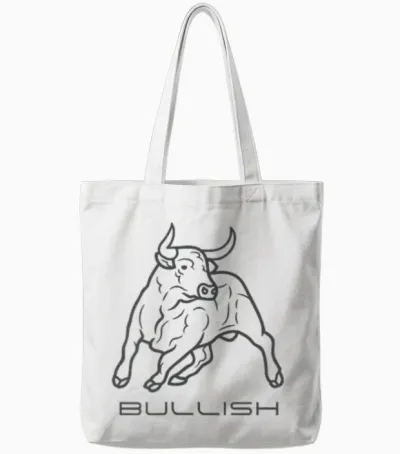 I'm Bullish Tote Bags - White