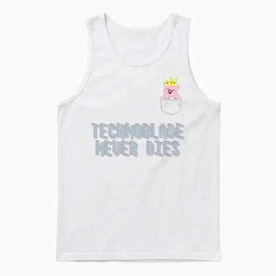 Technoblade Never Dies Merch Cosplay Gamer Unisex Tank Top - White