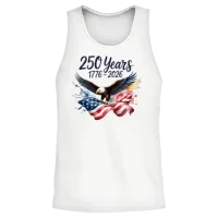 250 Years Eagle Watercolor American Flag 1776 2026 Unisex Tank Top - White – 2