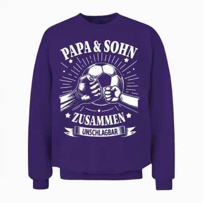 Papa Und Sohn Fußball Fussball Spielen Ball Vater Vatertag Unisex Sweatshirt - Purple