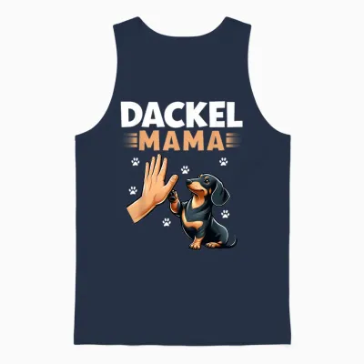 Dackel Mama Rauhaardackel Teckel Hund Lustiges Motiv Unisex Tank Top - Navy