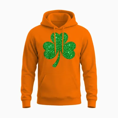 St. Patrick's Day Shamrock Ireland Shamrock Unisex Hoodie - Safety Orange