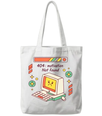 Retro Computer 404 Mood Tote Bags - White