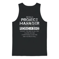 Being a Project Manager Is Easy Like Riding a Bike Unisex Tank Top - Black – 1