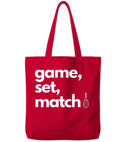 Game Set Match Tote Bags - Red