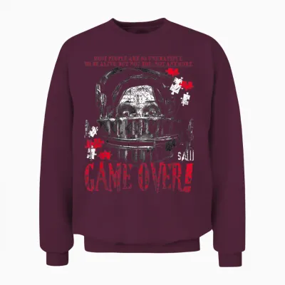 Saw Game Over Head Trap Horror Movie Unisex Sweatshirt - Maroon
