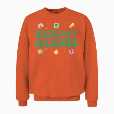 Magically Delicious Lucky Charms Groovy St Patricks Day Unisex Sweatshirt - Orange
