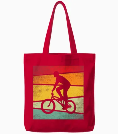 Bmx Retro Tote Bags - Red