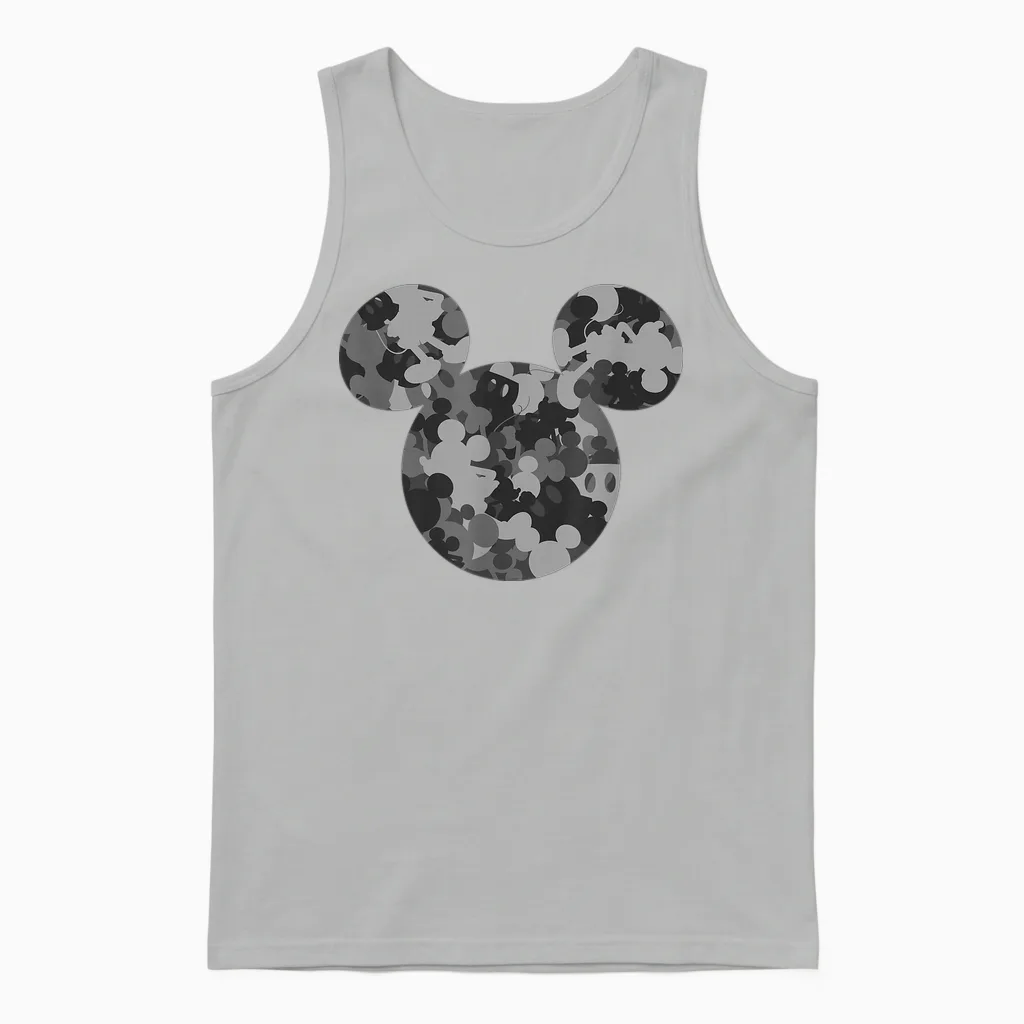 Disney Mickey Camo Gray Unisex Tank Top - Ash