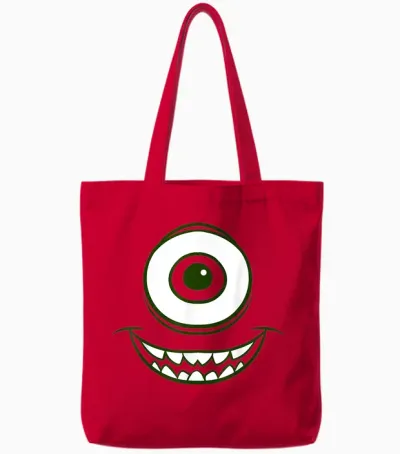 Disney Monsters Inc. Mike Wazowski Eye Graphic T-Shirt, Green, S Tote Bags - Red