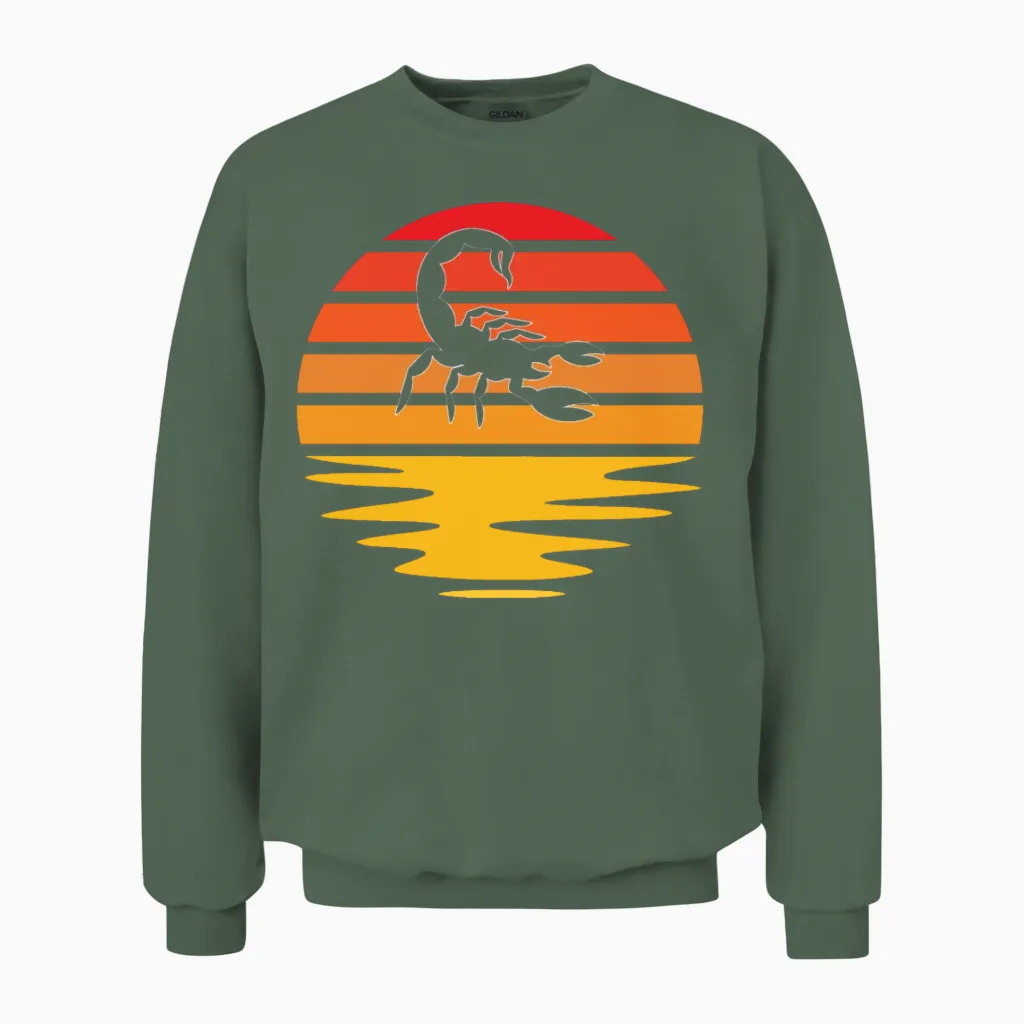Scorpion Retro Unisex Sweatshirt in Military Green