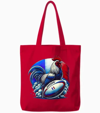 Rugby Hens Rooster Rugby Player Rugbyman Humour Rugby T-Shirt, Black, S Tote Bags - Red