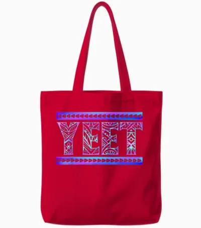 Yeet Tribal Art Funny Quote for Men Boys Kids Women Tote Bags - Red