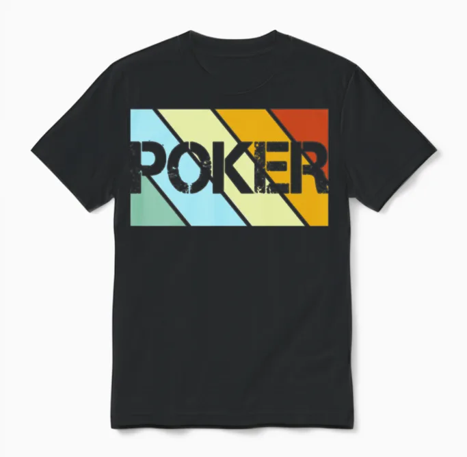Poker Retro Unisex T-Shirt in Black
