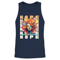 Glowing Women Head. Hope. Unisex Tank Top - Navy – 2