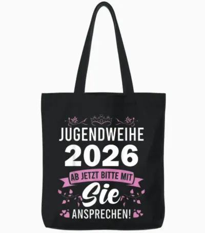 Jugendweihe 2026 Mädchen Junge Tote Bags - Black