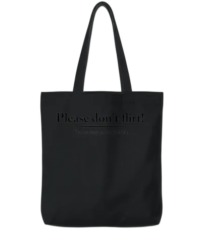 Please Don´t Flirt - I´m to Lazy to Smile Today Tote Bags - Black